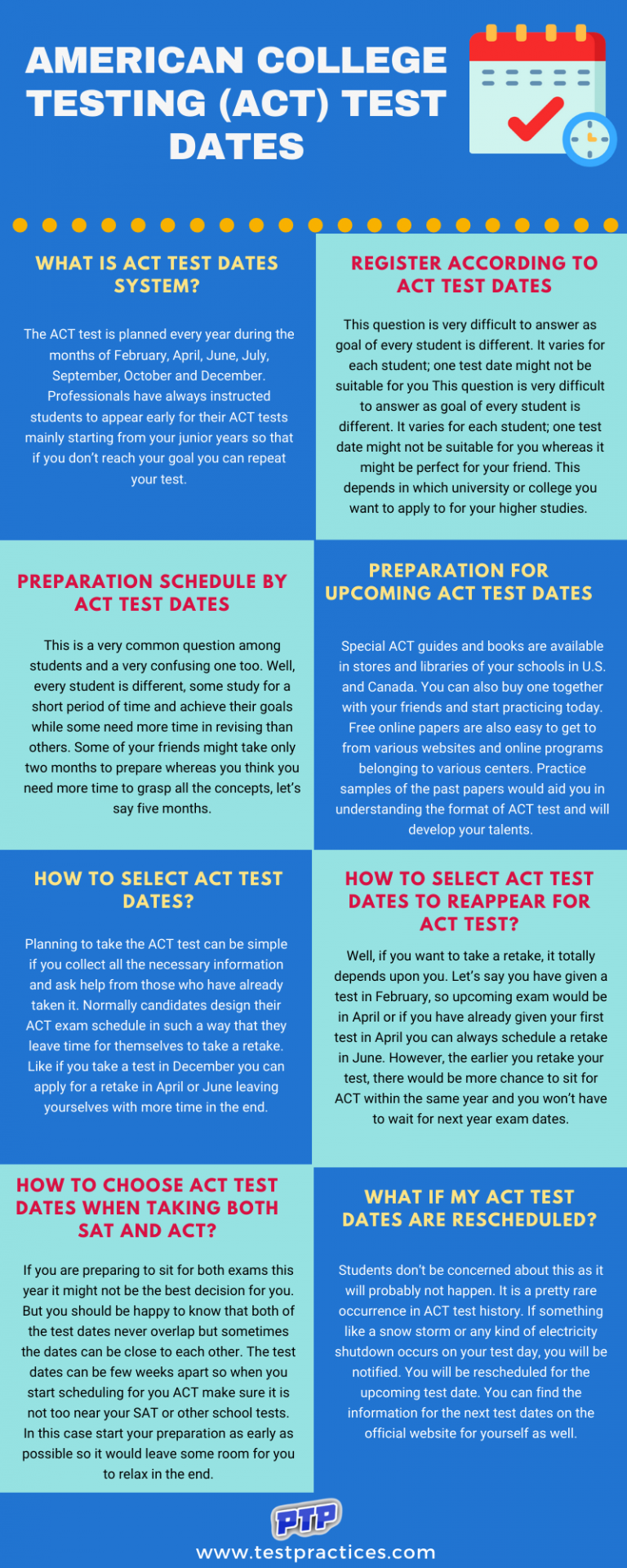 (2023 + 2024) ACT Test Dates [ US & International ]!